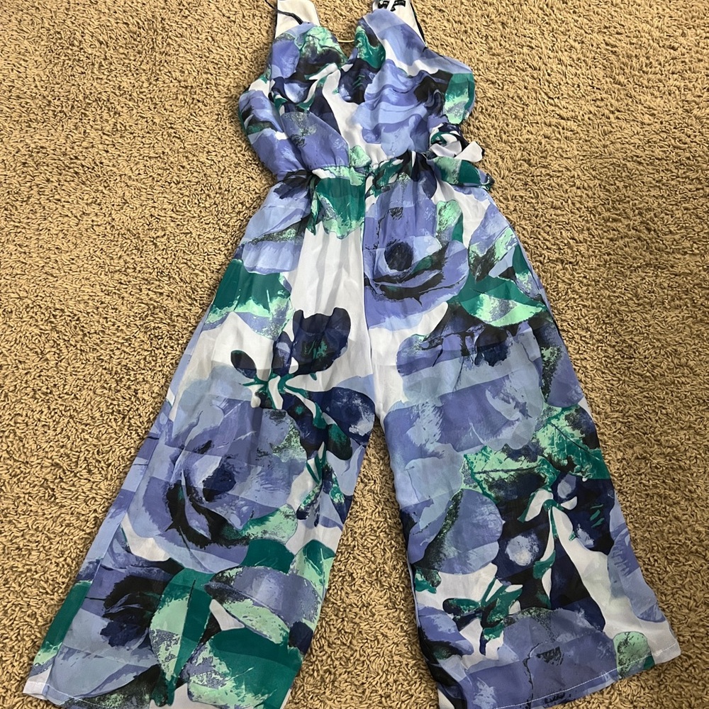 Floral Blue Romper